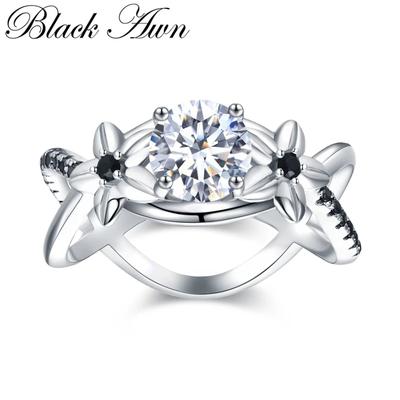 Classic Romantic Rings for Women Black Stone Jewelry