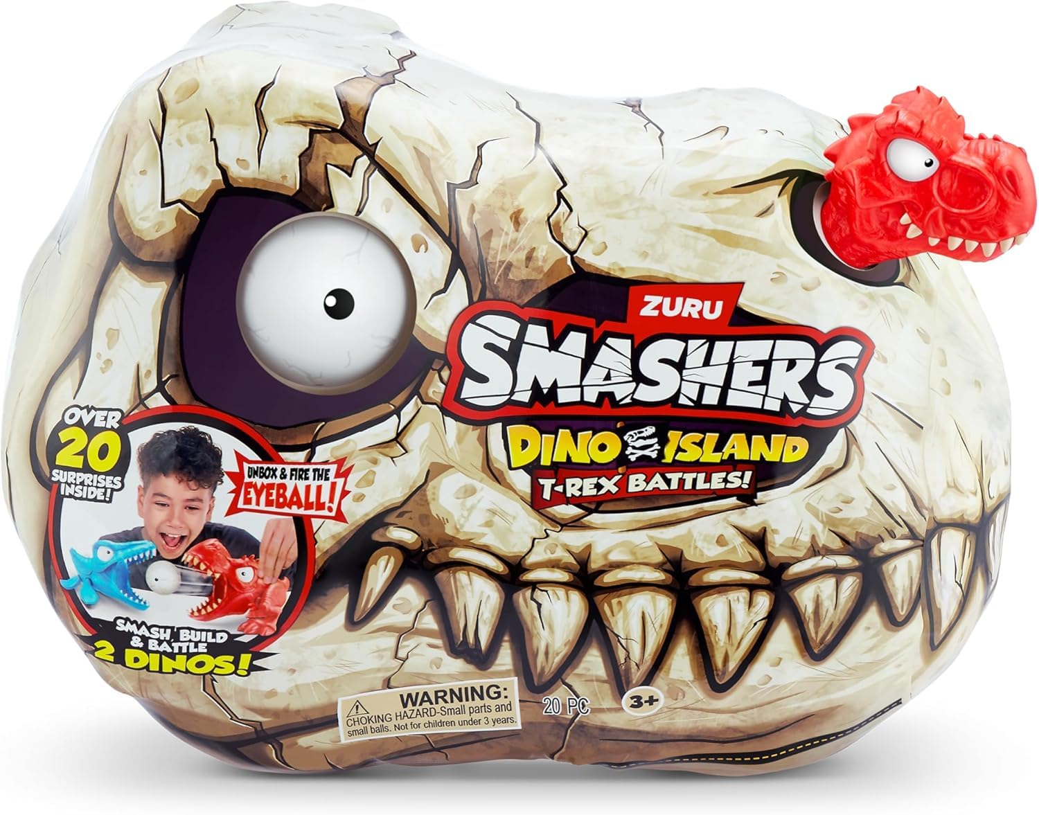 

Smashers Dino Island Tyrannosaurus Figure Set Dinosaur Toy Battles Figure Set ZURU (Красный динозавр) T-Rex [Предмет]