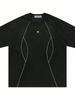 Aelfric Eden Oversized Mens T-Shirt Reflective Strip Suede Tee With Brand Embroidery Detailing