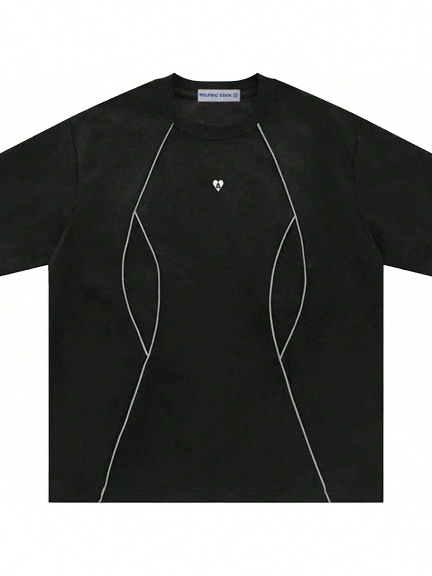 Aelfric Eden Oversized Mens T-Shirt Reflective Strip Suede Tee With Brand Embroidery Detailing S разноцветный