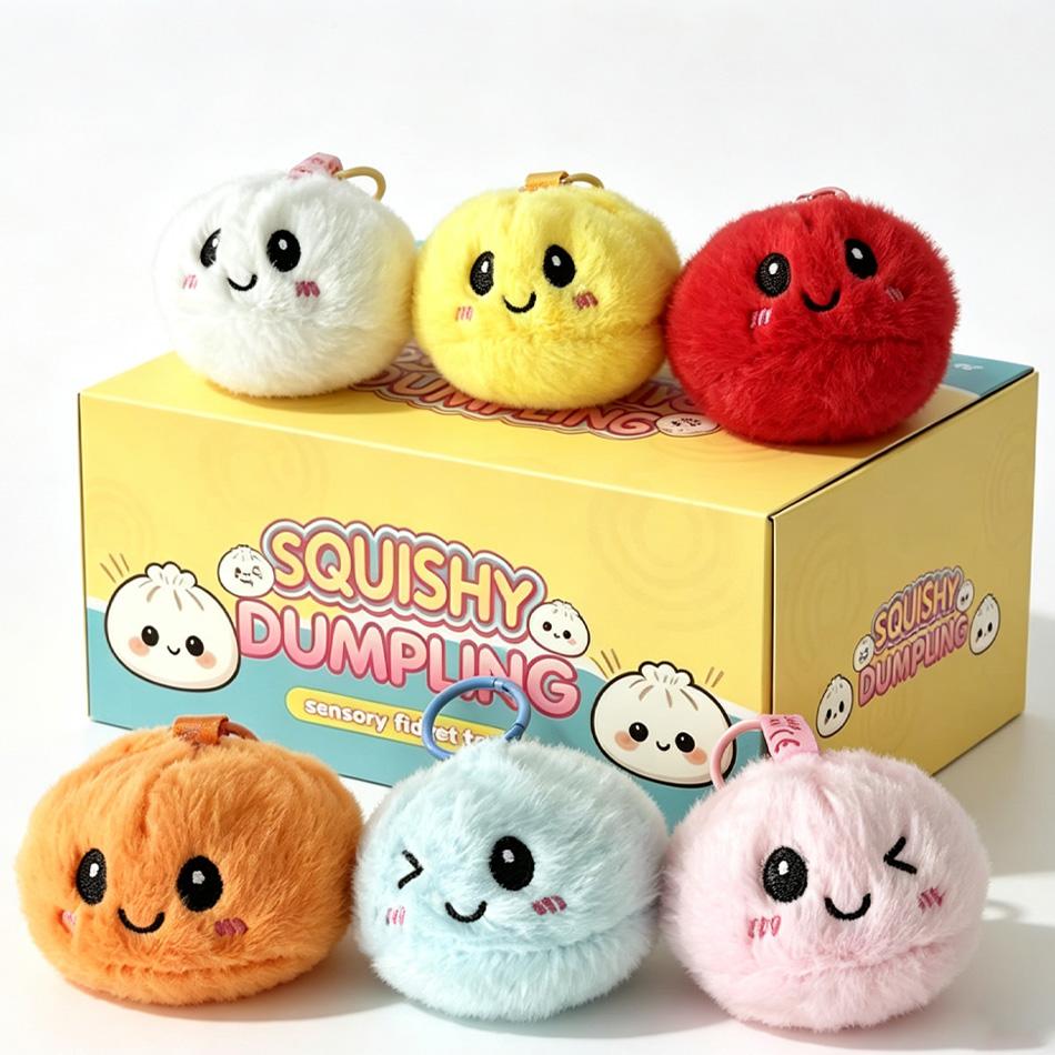 6 Style New Cute Steamed Bun Pendant Doll Bun Shaped Keychain Colourful Bag blind box Pendant Simple Daily Birthday Gift