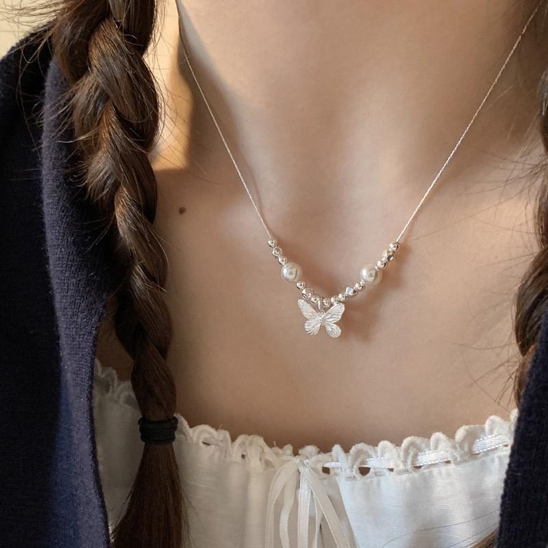 Elegant Heart Bow Pearl Necklace for Women - Non-fading, High-End, Versatile, New Style