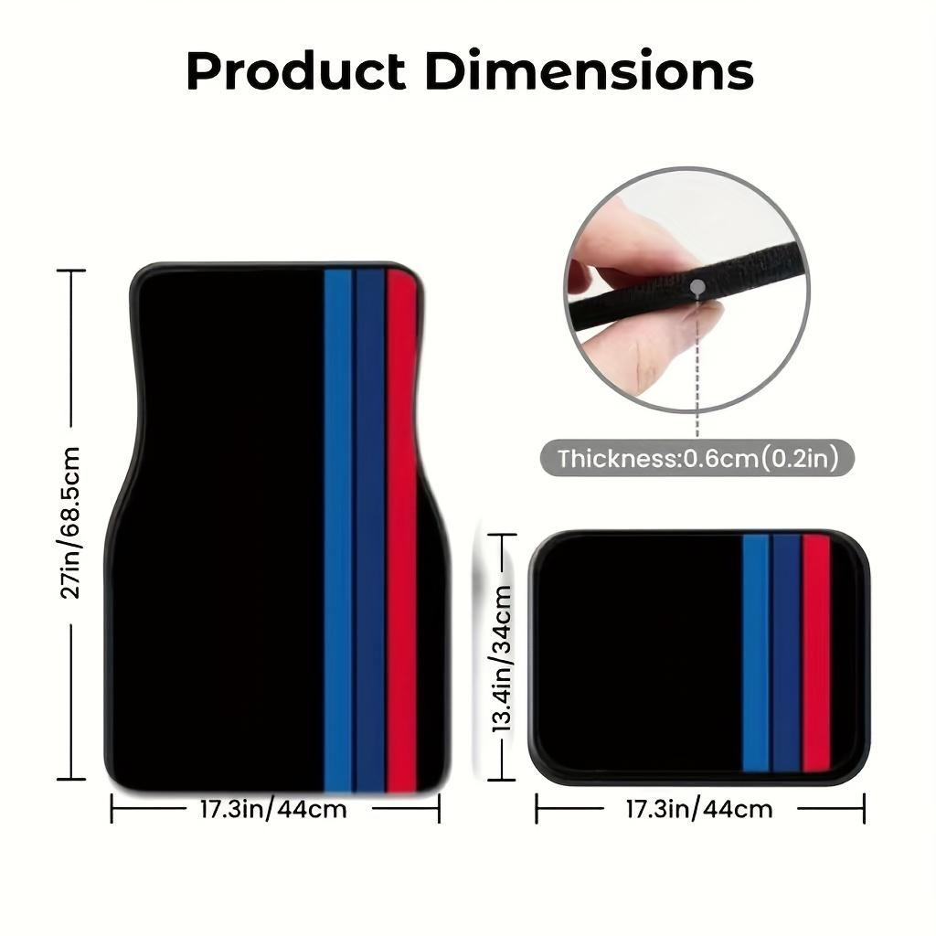 ABCA1 4pcs Set Of Colorful Striped Pattern Car Floor Mats - Suitable For All Models - Easy To Clean Interior Accessories - Suitable Fo