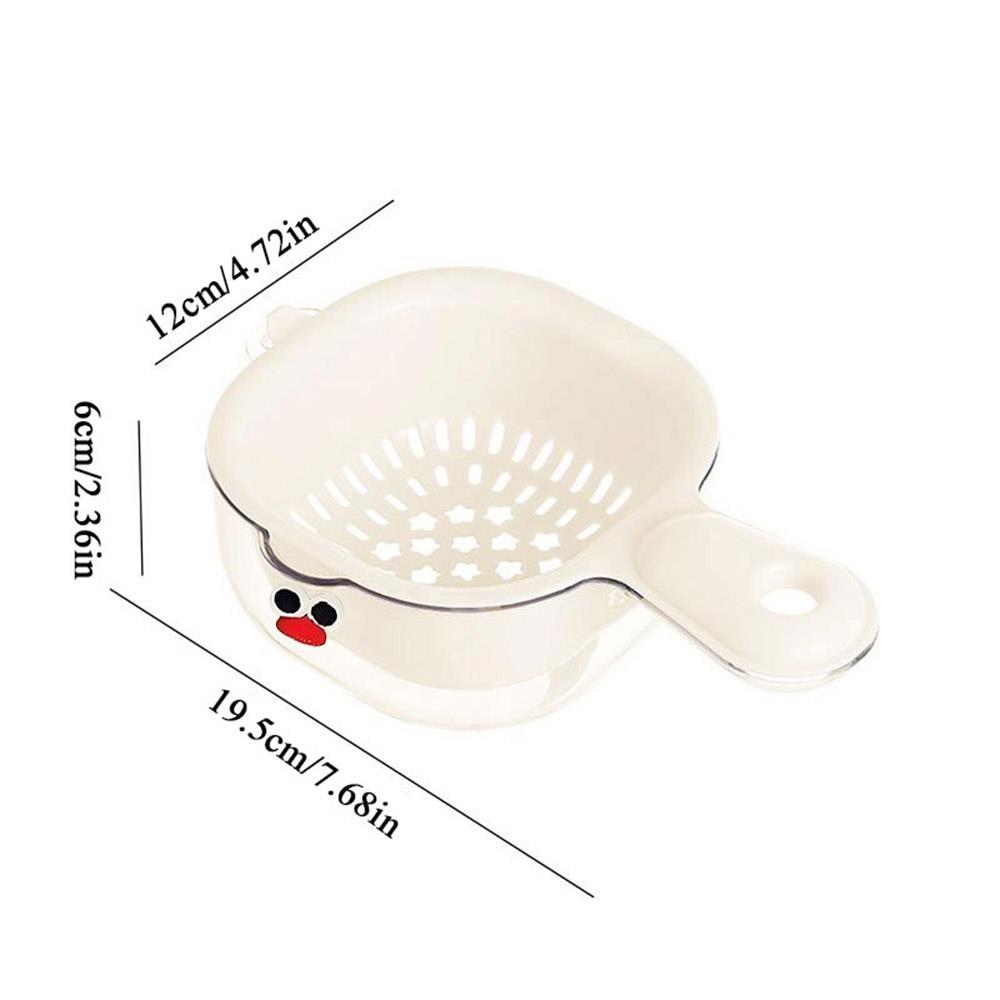 

Двойная сливная корзина 2-в-1 сливная корзина кухонные принадлежности корзина для мытья овощей милые мультяшные практичные фруктовые корзины белый