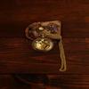 Brass Sundial Compass 2-Inch Pocket Travel Compass with Leather Cover Home Decor