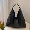 Large Capacity Silver Brand Hobo Bag for Women Luxury Designer PU Leather Trigle Purse Trend Casual Shopper Handbag