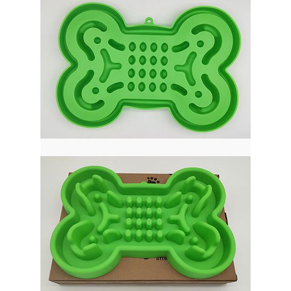 WTEMPO Bone Type Silicone Pet Slow Food Bowl Creative Dog Bowl Cat and Dog Slow Food Anti Choking Basin