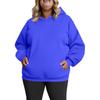 Women's Fashionable Casual Large-sized Long-sleeved Hooded Solid-color Sweatshirt