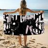 Serviette Filles Chat Noir Serviette de Plage Surdimensionnée Serviette à Séchage Rapide Absorbante Douce Serviettes de Bain Plage pour Hommes Femmes