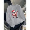 European sizes Boys' Santa Claus Print Casual Sport Autumn Winter Long-Sleeve Sweatshirt, Warm Crew Neck Top, Outdoor Wear.