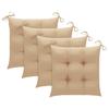 Garden Chairs with Beige Cushions 3 pcs Solid Teak Wood
