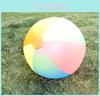 Büyük Renkli Gökkuşağı Şişme Plaj Topu 80cm PVC Dış Mekan Oyuncak Oyun Topu