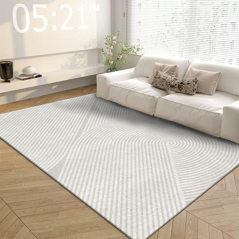 Simple Geometric Lines Imitation Cashmere Carpet Planting Bedroom Velvet Flat Replacement Bedside Blanket Tatami Floor Mat Living Room Table Blanket