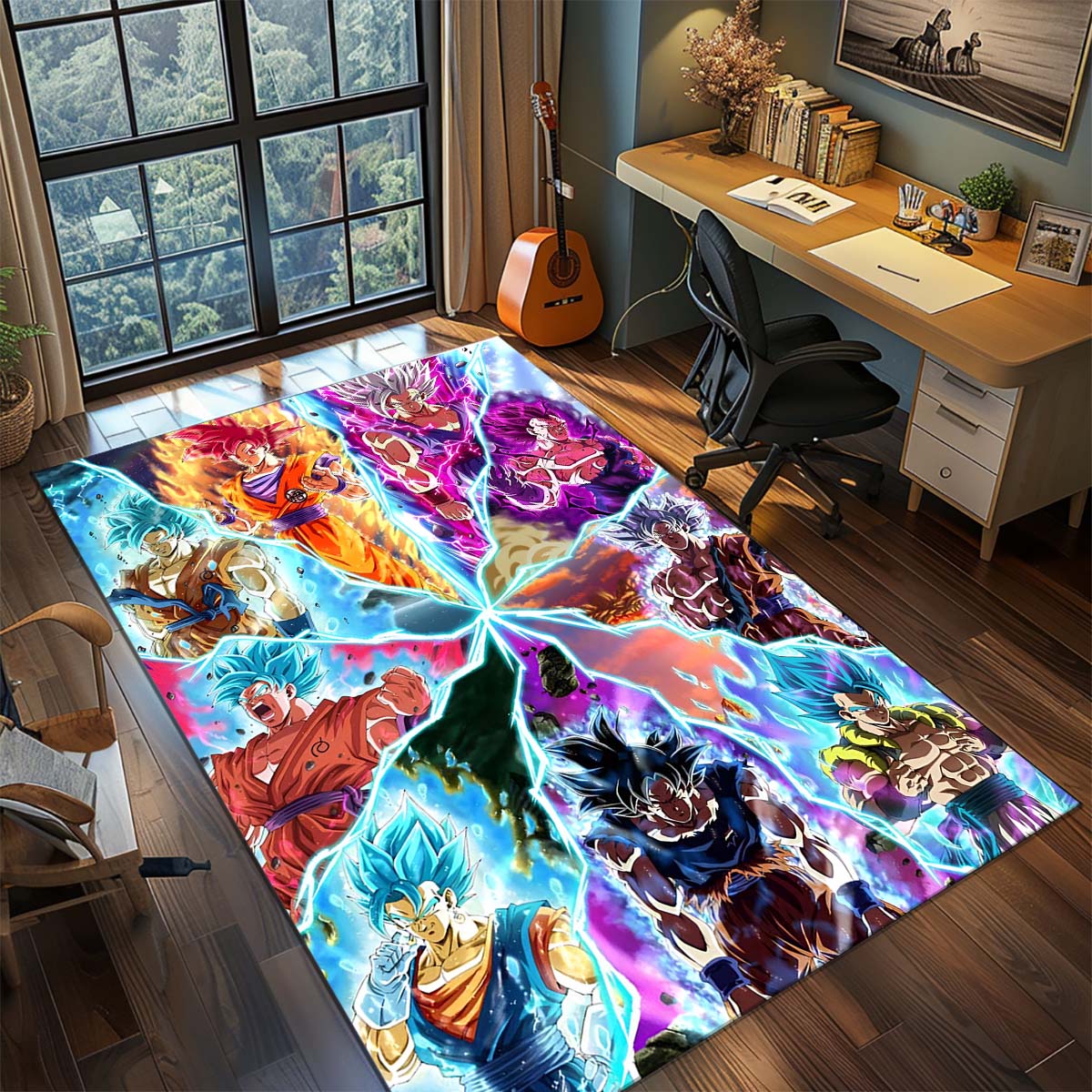 

Dragon Ball Goku Anime Rug Carpet Large Area Rug Non Slip Washable Floor Mat Gamer Room Bedroom Home Decor -QJY 60x90cm