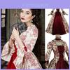 Elegante Vestido de Noite Estampado de Manga Comprida com Mangas Flare para um Estilo Sofisticado