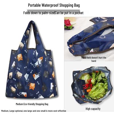Geantă Tote Ecologică Pliabilă din Pânză Oxford - Mare, Portabilă, Impermeabilă pentru Cumpărături