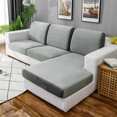 Velvet Sofa Cover Elastic Backrest Cover Thick Solid Color Living Room Corner Sofa Bed Furniture Protection Cover Super Soft