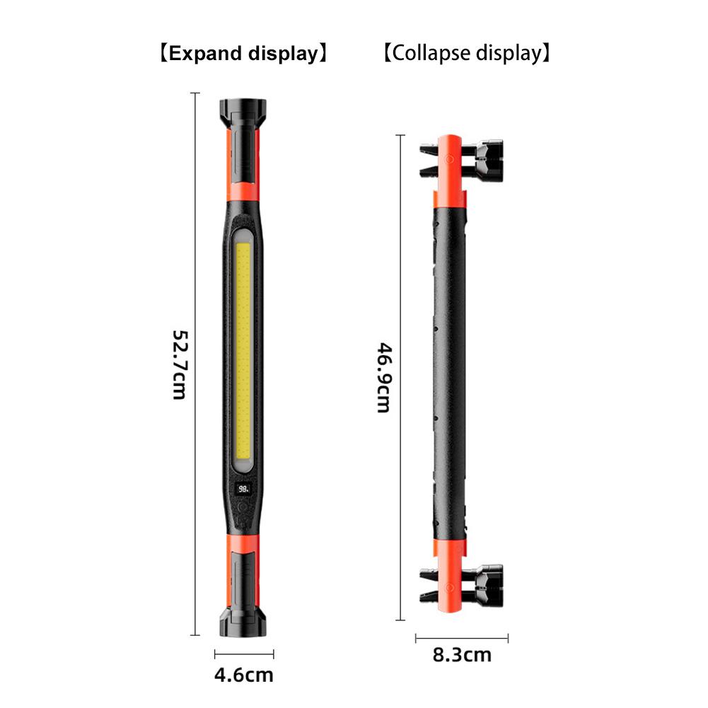 Multi Functional Adjustable Emergency Maintenance Work Light Magnetic Flashlight Outdoor Charging COB With Hook Camping Light