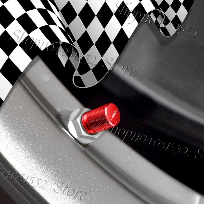 4pcs Car Metal John Cooper Works Logo Wheel Tire Valve Stem Cap Dust Rim Covers For Mini Cooper S R50 R56 F55 F56 F60 Countryman ASZ40
