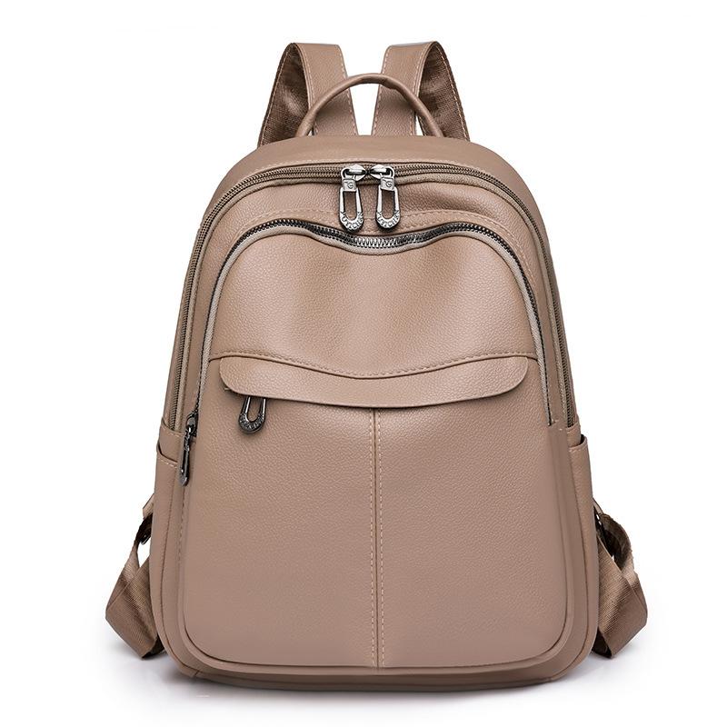 Einfarbiger Damen-Reiserucksack mit großem Fassungsvermögen