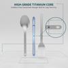 2 Pcs/Set Ultralight Titanium Tableware Portable Utensils Durable Flatware Set  Hiking Gear
