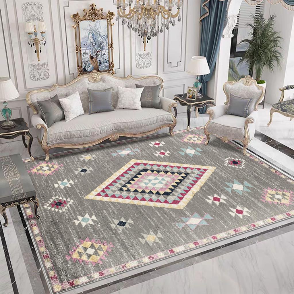 Retro Ethnic Style Large Rugs for Living Room Decoration Home Light Luxury Coffee Tables Mat Soft Easy Cleaning Bedroom Carpet