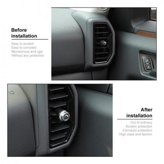 + For Bronco Sport Silver Air Conditioner Vent Outlet Button Ring Cover Trim
