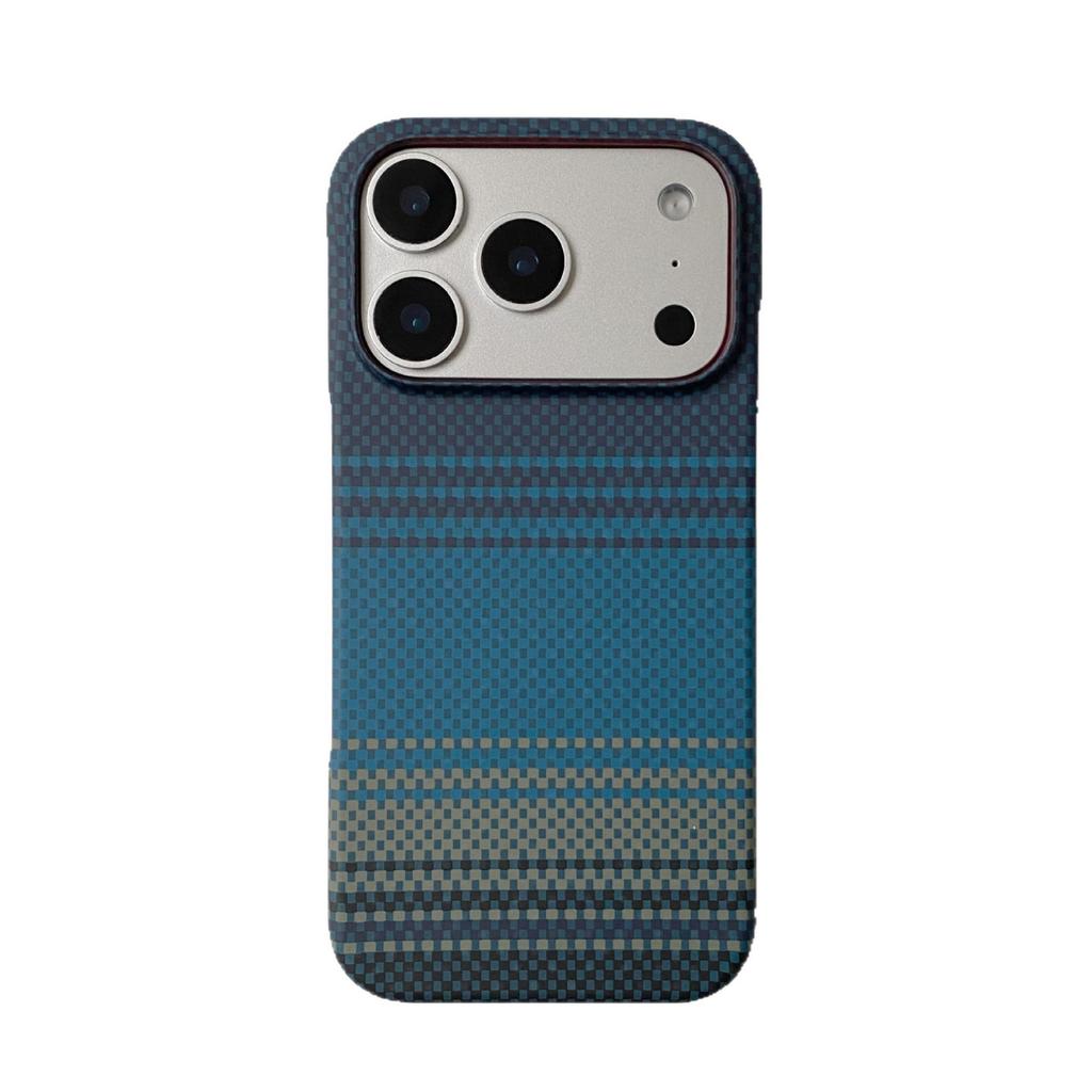 Triumph color red line carbon fiber is suitable for Apple 17 mobile phone case 16pro large hole gradual change sky color 15/14 protective cover