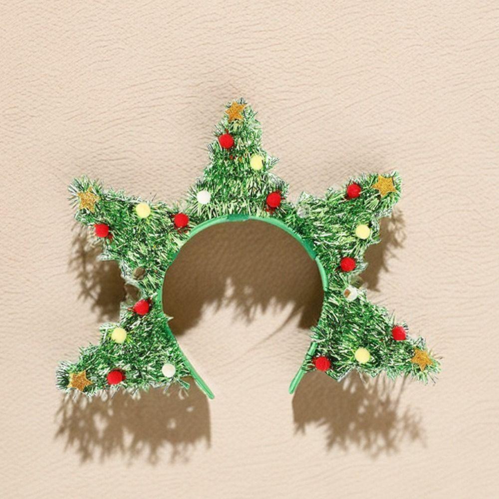 Colorful Ball Christmas Tree Headband Festival Decoration Xmas Hairband  Happy New Year