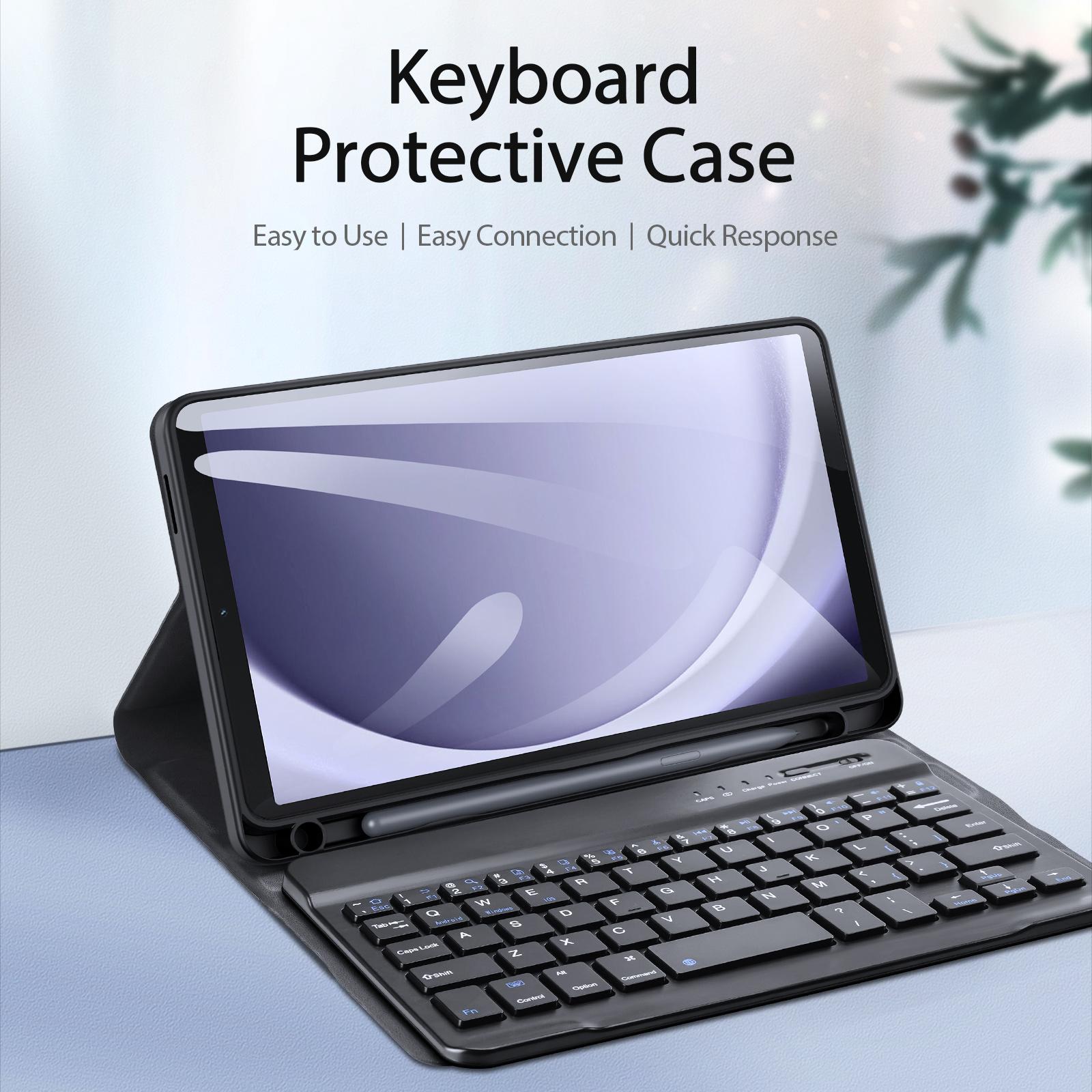 

DUX DUCIS For Samsung Galaxy Tab A9 Bluetooth-compatible Keyboard with PU Leather Tablet Case A
