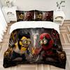 Minion Style Superhero Battle Printed 3pcs Bedding Set Soft Microfiber 1 Duvet Cover And 2 Pillowcases Home Bedroom Decor Xmas Gift Q1418