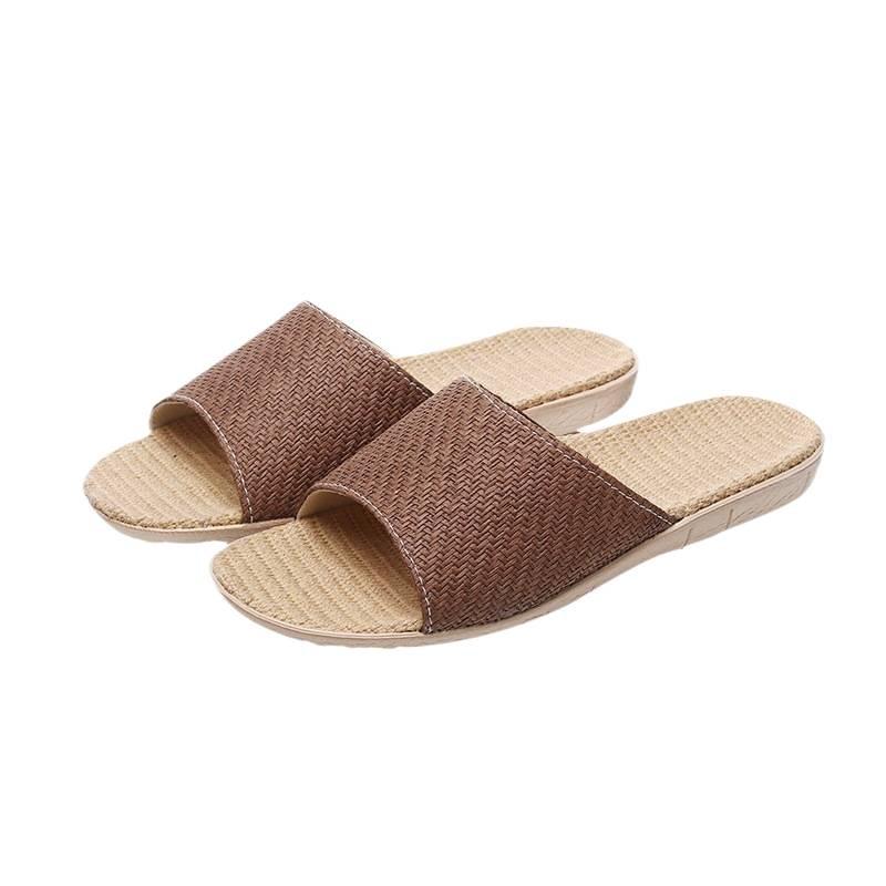 Four Seasons Unisex Breathable Linen Slippers - Sweat-Absorbent, Odorless, Silent On Wood Floors