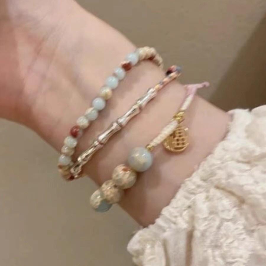 Weave Elegant Bamboo Bracelet For Women Fashionable And Versatile Spring 2024 Trend