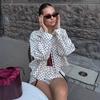 European & American Style Women's Polka Dot Bubble Jacket with Stand Collar