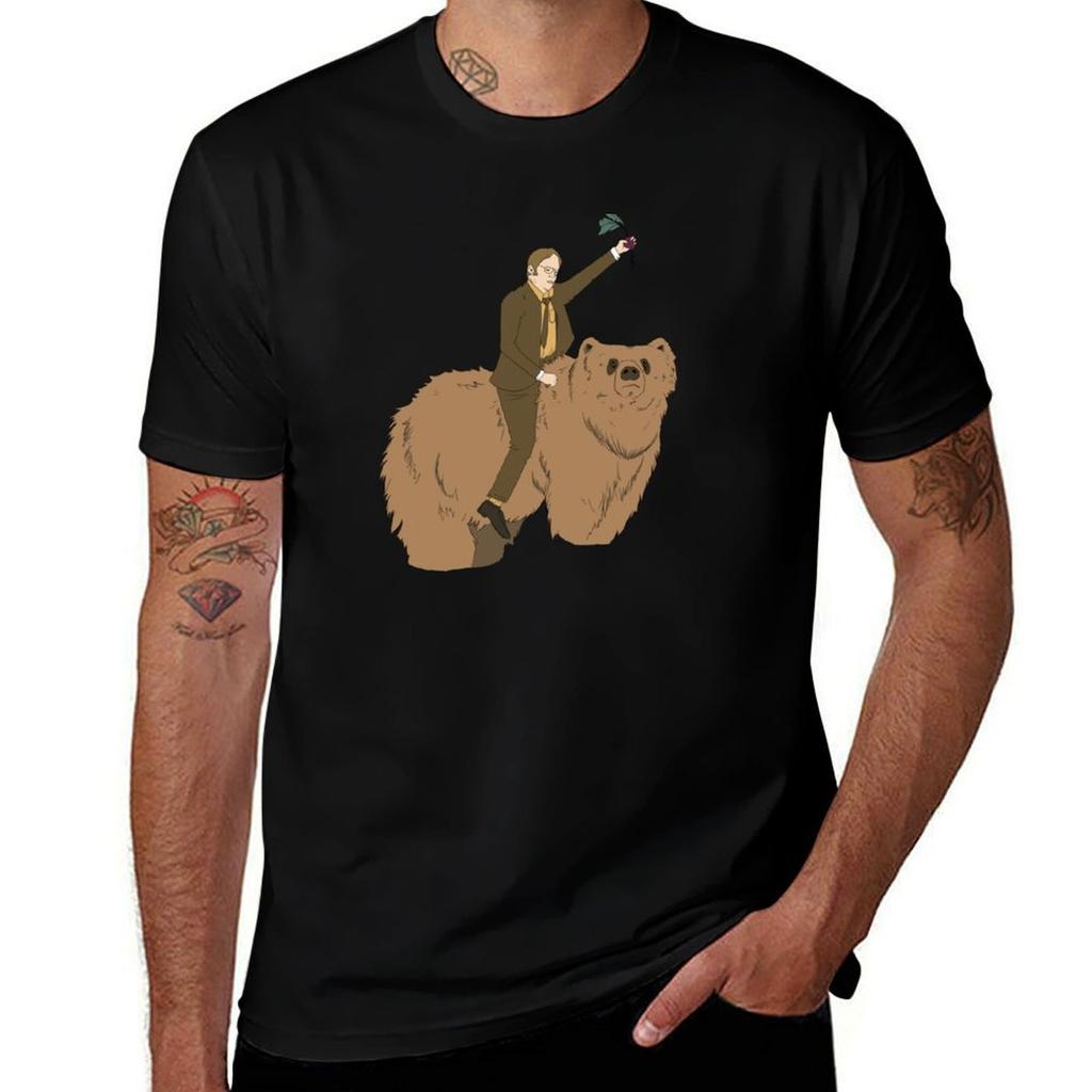 Beren. Bieten. Battlestar Galactica. T-shirt Eenvoudige Lijntekening Print Tee
