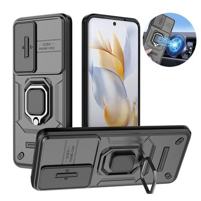 For Honor 90 5G Case Shockproof Armor Car Magnetic Holder Ring Back Cover For Honer Honar 90 Honor90 5G Slide Lens Protect Funda