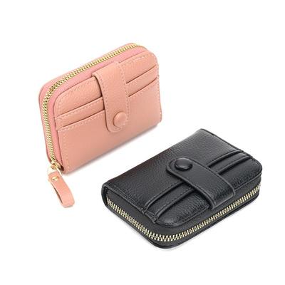 2024 Lychee Grain Women's Korean Accordion Card Holder & Zipper Wallet - Large Capacity Coin Purse with Multi-Card Slots