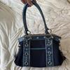 New Y2K Patchwork Shoulder Bag Riveted Design Large Capacity Underarm Bag Handbags Women Casual Wear