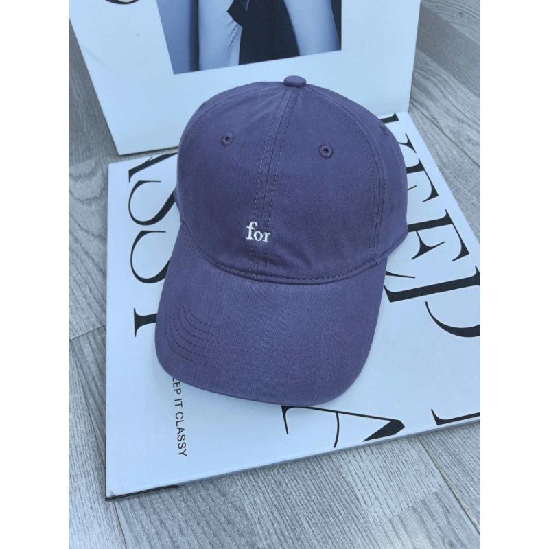 Fashion Hat Simple Letter Embroidery Pink Baseball Cap Female Korean Version Versatile Big Head Circumference Soft Top Hat Wide Brim Peaked Hat Tide