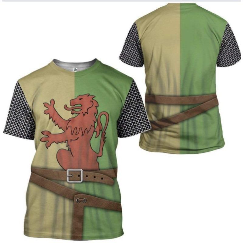 Men's Trendy T-shirt Loose Same 3D Printed Clothes Student Short Sleeved T-shirt