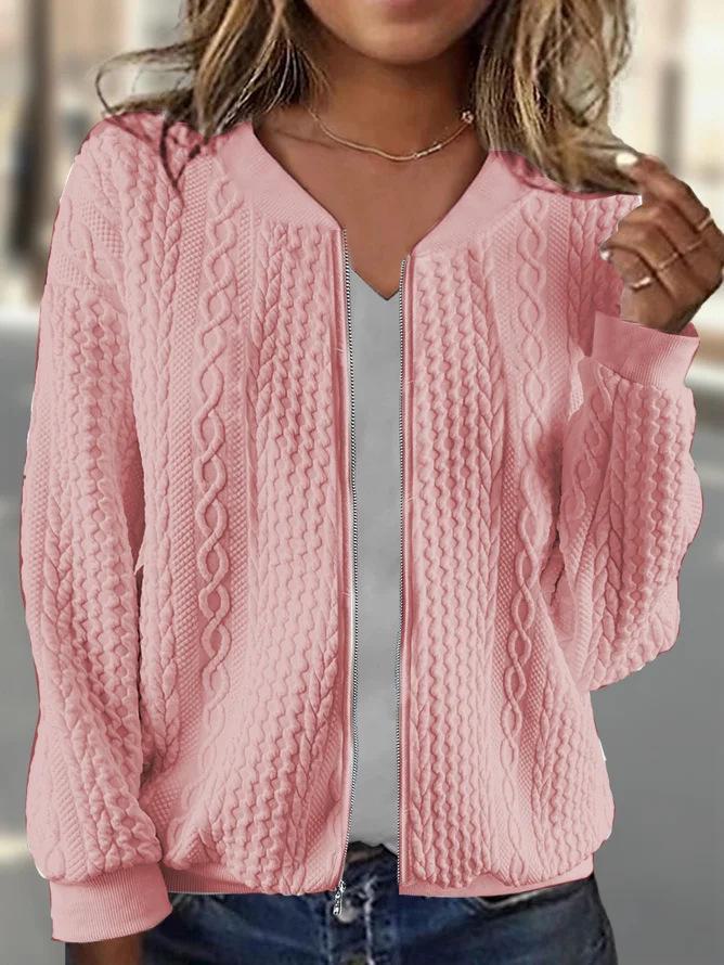 2023 Women's Jacquard Casual Long-Sleeve Short Jacket