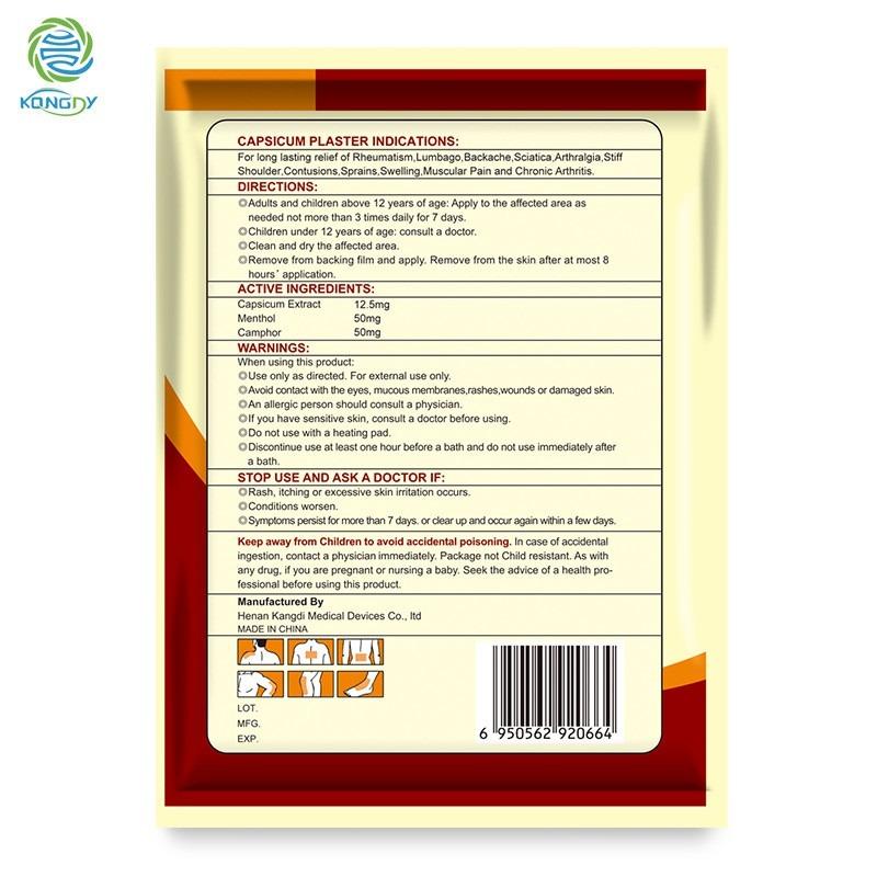 KONGDY 10Pcs Health Care Capsicum Plaster 1 Bag Body Ache Patch Chinese Plasters Joint Patch