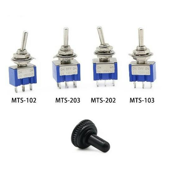 MTS-102 Momentary Self-Reset Toggle Rocker Switch, 6MM Three-Pin, Two-Position