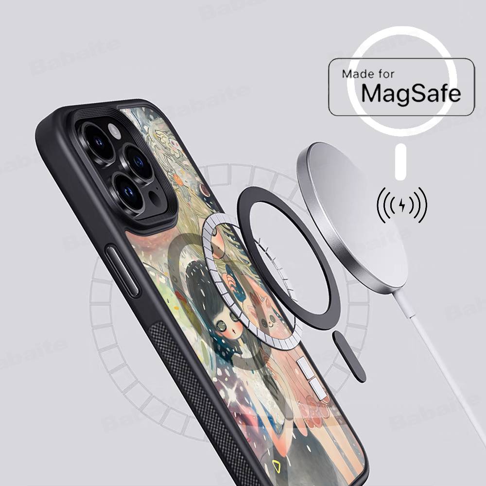Aya Takano Paintings For Magsafe Magnetic Phone Case For IPhone 17 16 15 14 13 12 11 Plus Pro Max PC+TPU Cover