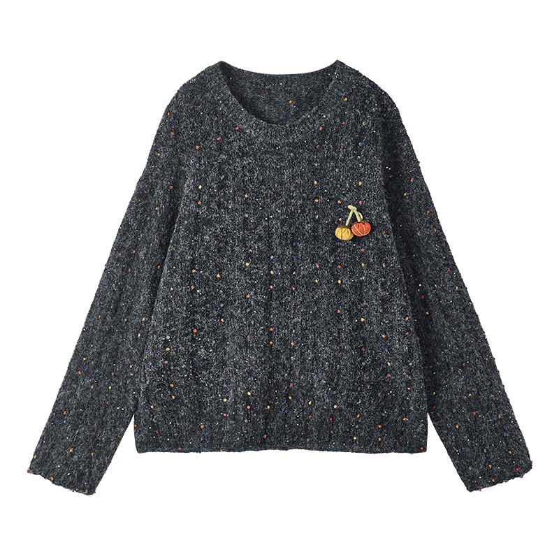 Xiangying Women s Dot Pattern Knit Sweater S