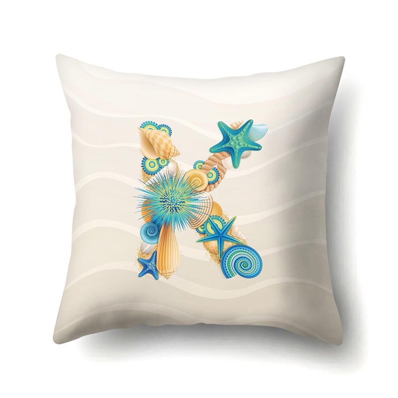 Polyester Pillow Case Decoration Home Furnishing 26 English Letter Printing Pillow Case Car Lumbar Pillow Bedside Mat