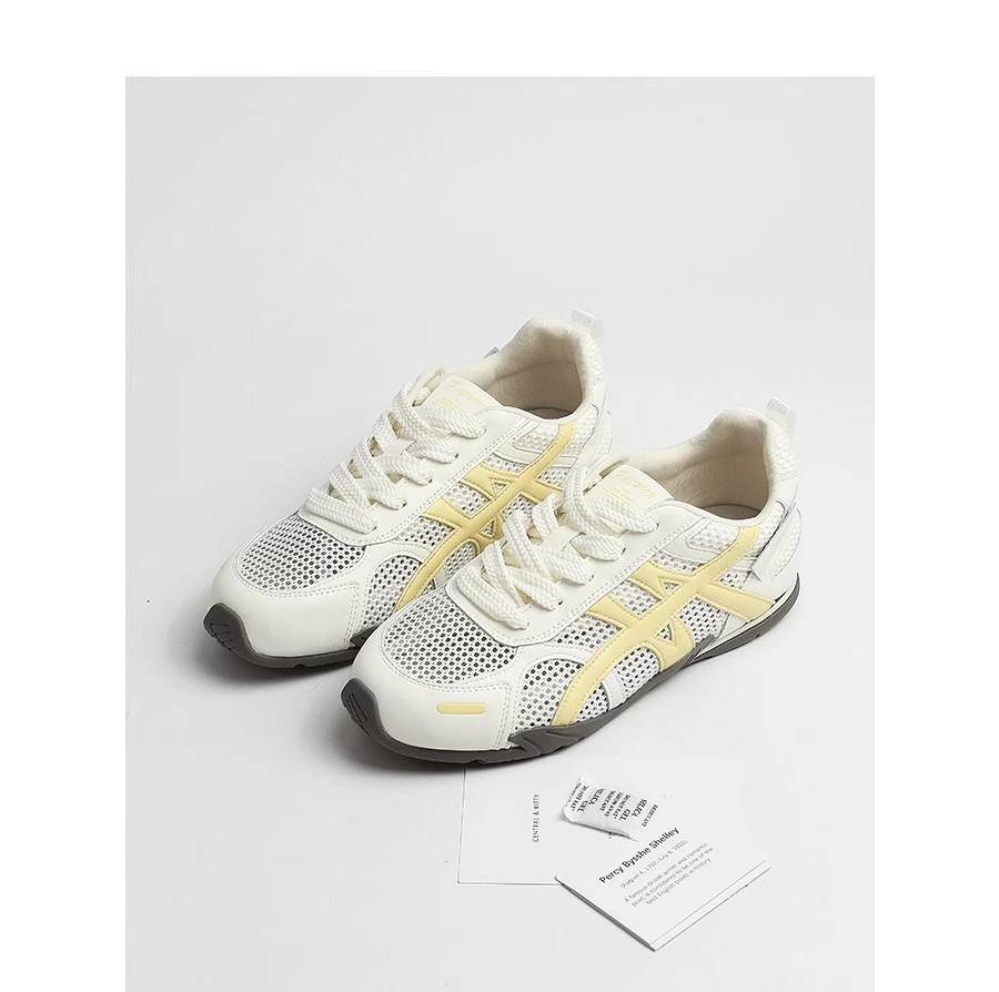 Retro color matching mesh breathable German training shoes women's 2025 new fashion versatile comfortable light casual Forrest Gump shoes