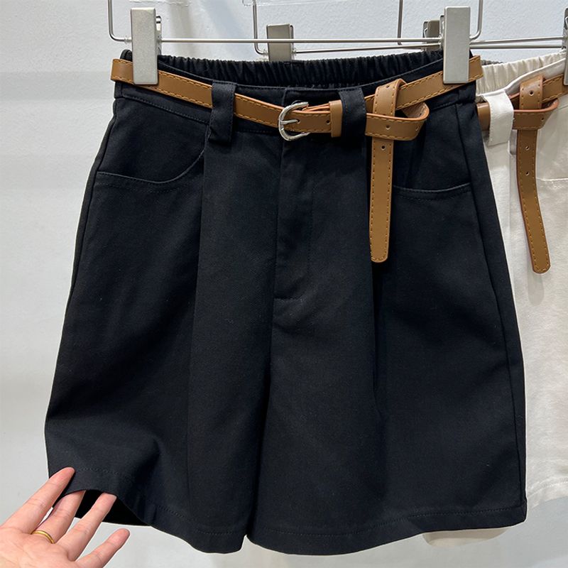 

Half Length K-style Slim Looking Casual High Waist Age Reduction Fashion Pants Black XL