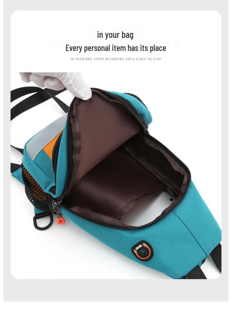 Unisex Multifunctional Chest Bag: Wear As Double-shoulder, Single-shoulder, or Crossbody; Versatile Small Niche Design.
