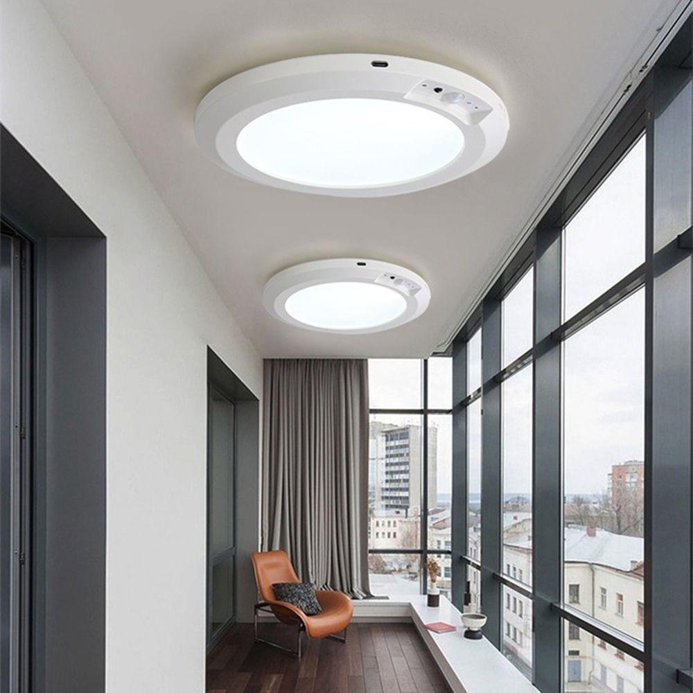 Round Ceiling Light Wireless Induction Night Light Easy To Install LED Closet Lamp  Entrance